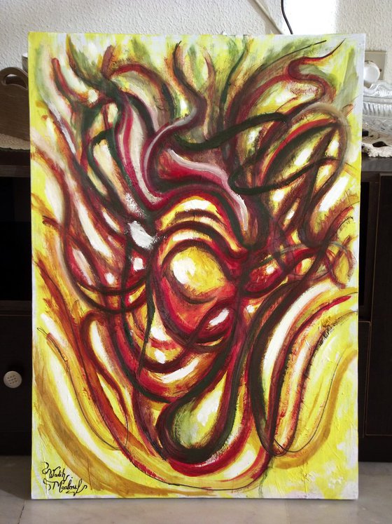 VIBRATIONS OF JOY - Abstract Oil painting (50x70cm)