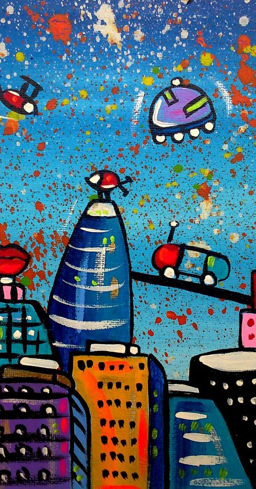 Blue London in Space by Maria Luisa  Azzini