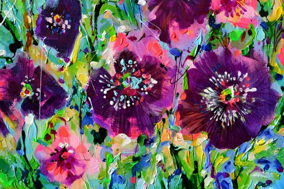 Opium Poppy Field, Purple Poppies