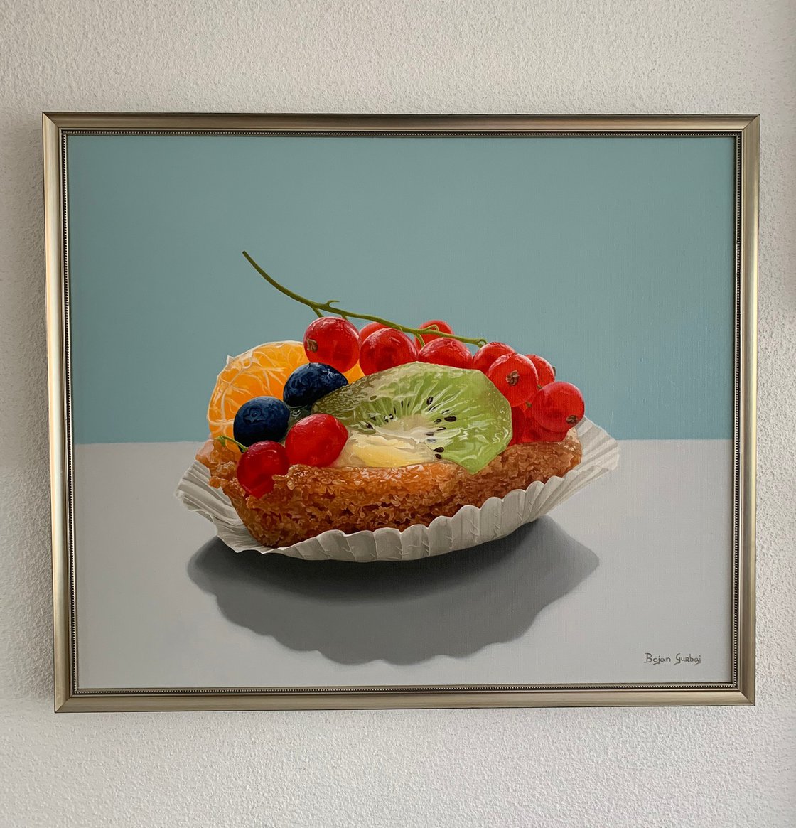 Fruit Flan Ii Oil Painting By Bojan Gurbaj Artfinder