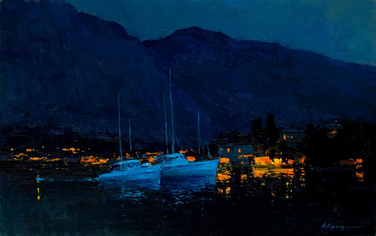 Night in the Bay of Kotor by Aleksandr Kryushyn