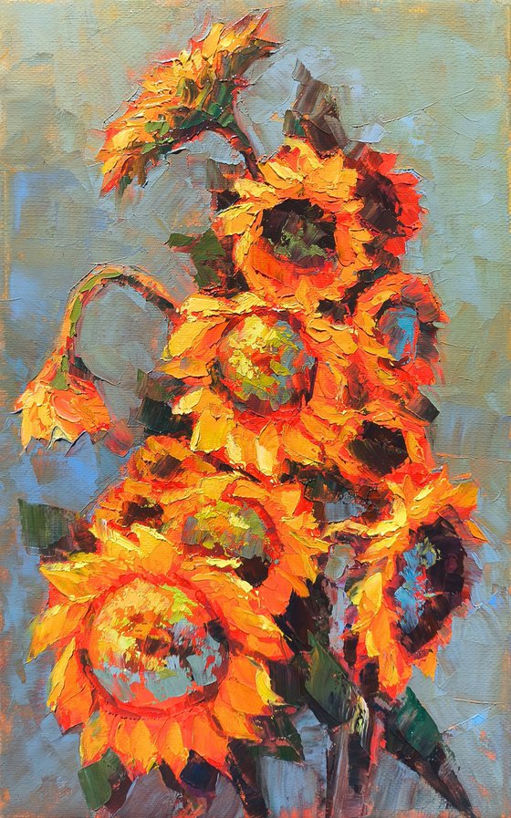 Sunflowers Ablaze