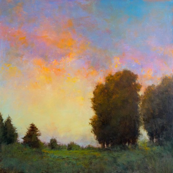 Autumn Sunset, 24x24 inches