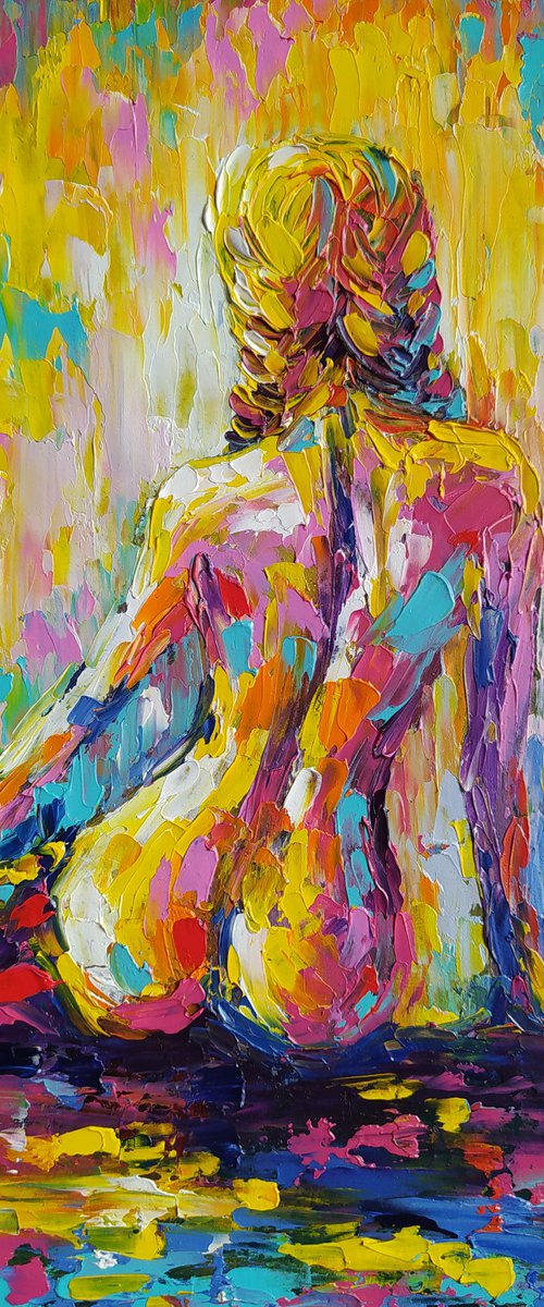 Сalmness - nude, erotic, body, woman, woman body, oil painting, a gift for him, gift for man, nu by Anastasia Kozorez