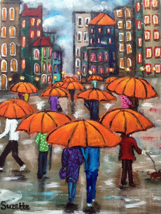 Orange Umbrellas Gallore