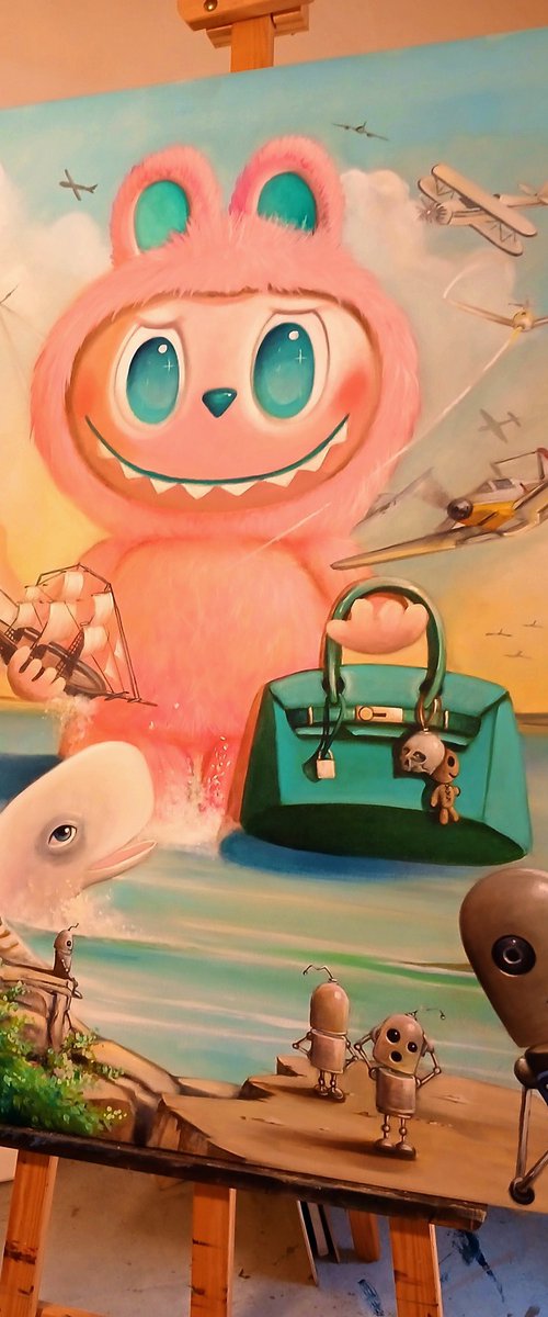 Labubu monster Birkin by Valentina Toma' aka Zoe Chigi