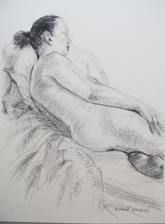 seated female nude