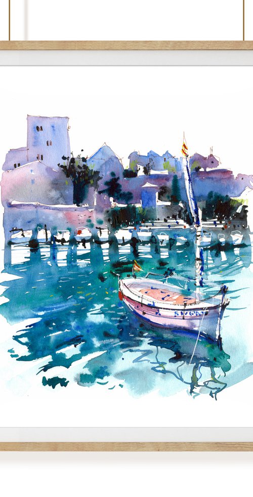 A boat in Collioure, France by Anastasia Mamoshina