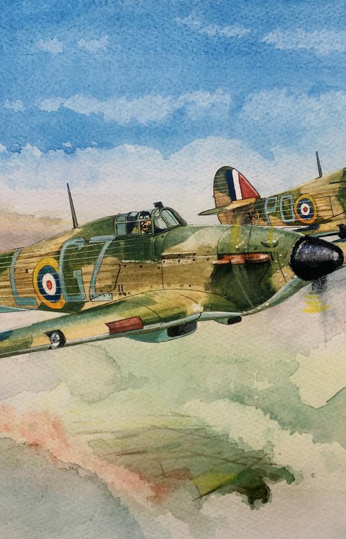 A Pair of Hawker Hurricanes by John Lowerson