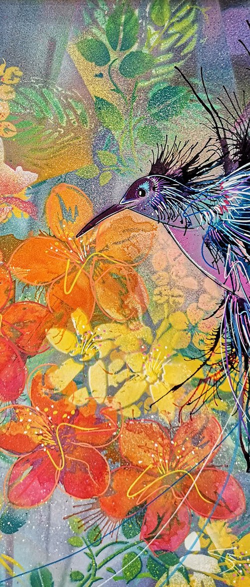 Hummingbird in Blossom by Emily Donald