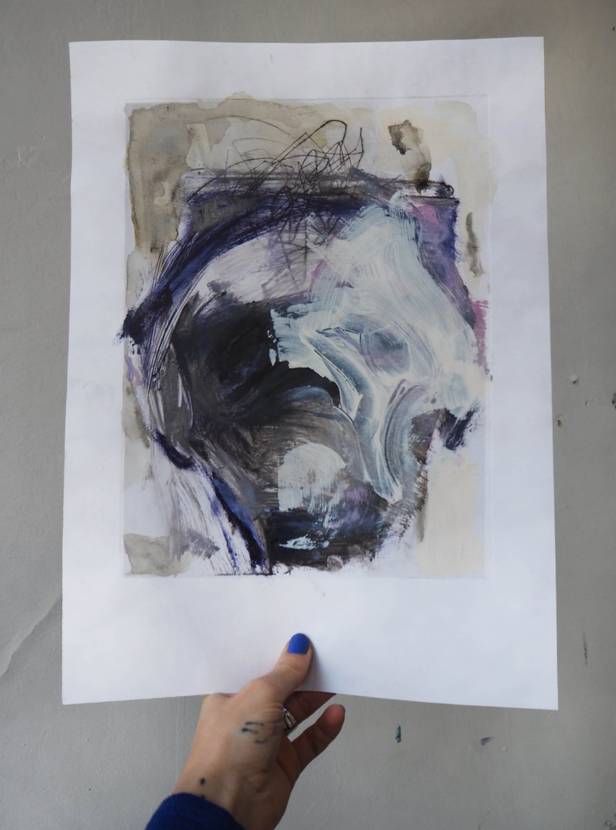 Expressive Portrait Limited Edition Print By Cynthia Gregorova, 8 X 12, Labyrinth Vi, Original Artwork