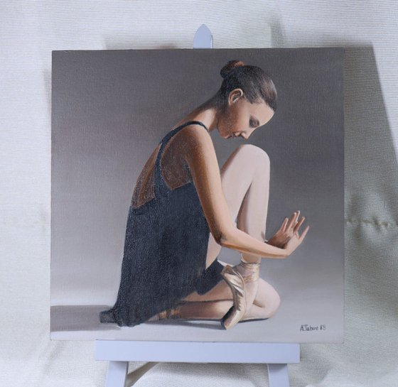 Feet and Hands, Portrait of a Dancer, Ballet, Ballerina, Young Dancer Painting