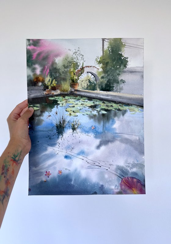 Pond with water lilies