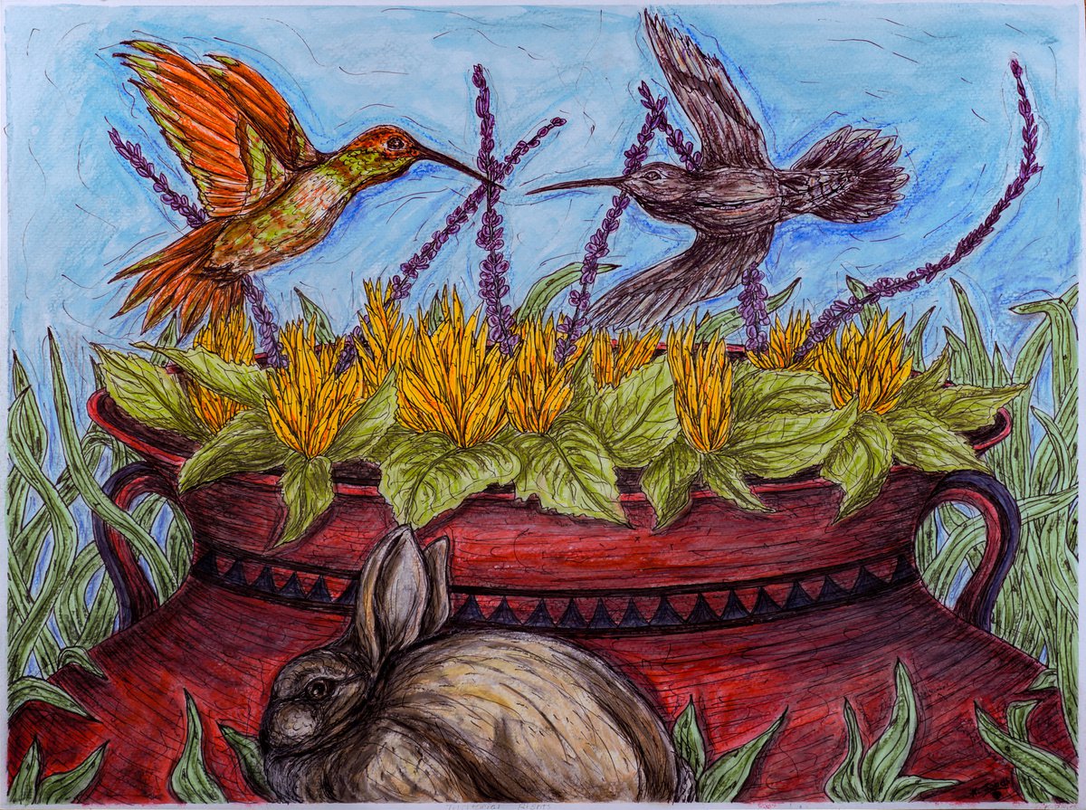 Photorealistic Animal Watercolour By Kim Jones Miller, 24 X 18", Territorial Rights, Original Artwork