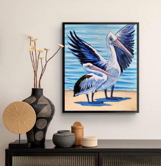 Pelicans at the Beach