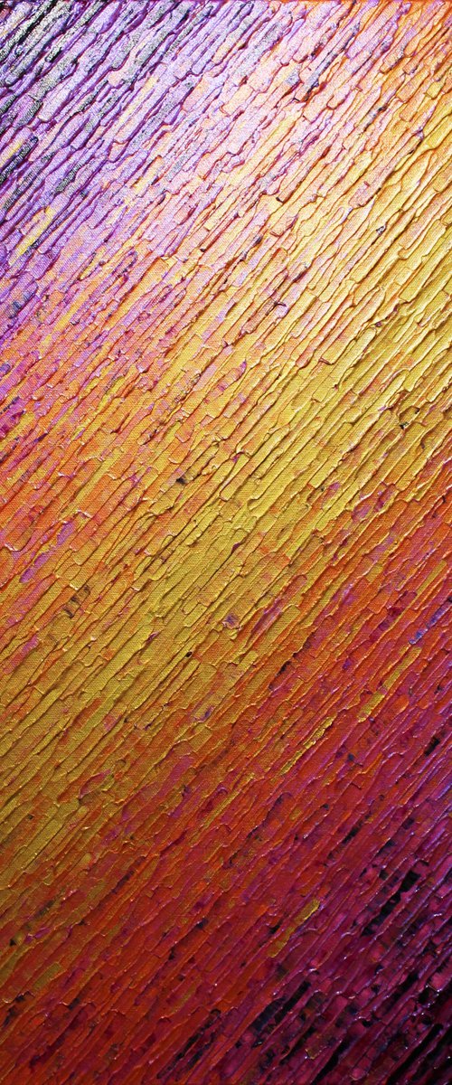 Iridescent gold orange pink knife texture by Jonathan Pradillon