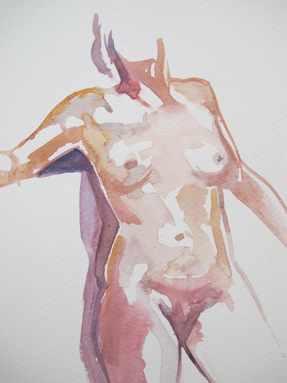 Standing female nude