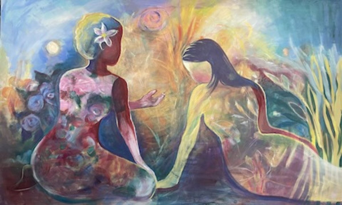 Impressionistic Portrait Acrylic Painting By Eliry Arts, 48 X 30, The Offering, Original Artwork