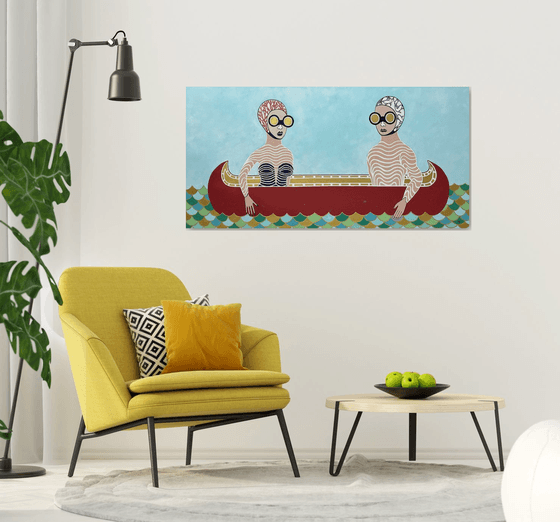 Red canoe
