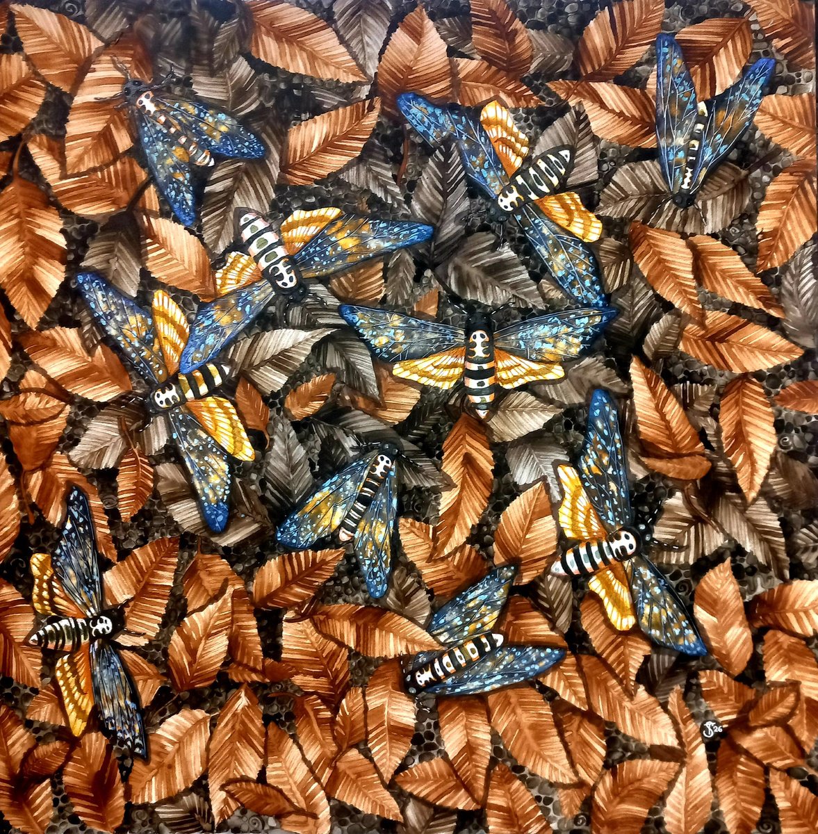 Painting , Leaf Litter By Terri Smith, 30 X 30, Artwork For Sale On Artfinder