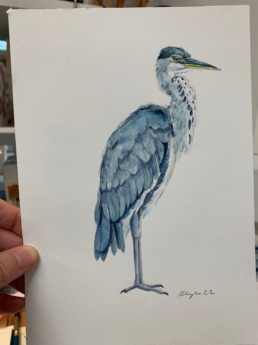Watercolour Heron by Kathryn Coyle