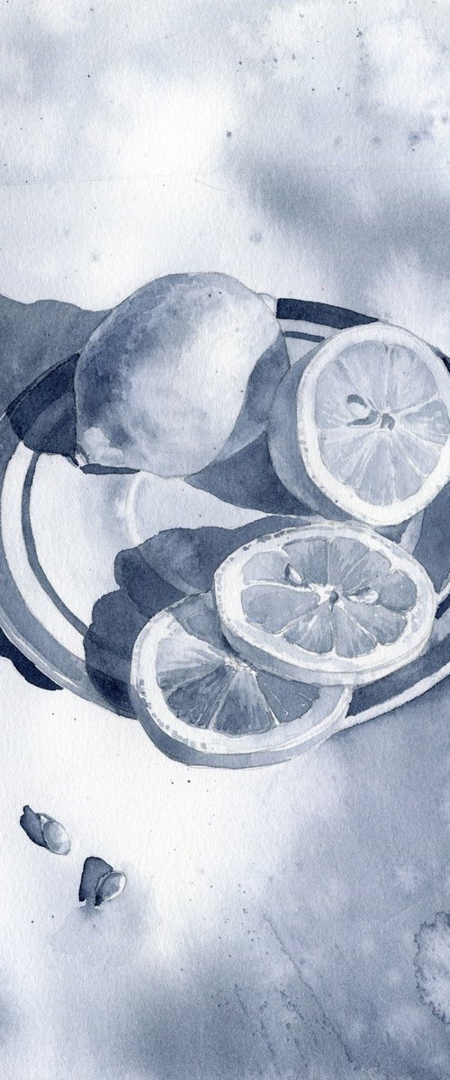 Citrus Shadows in Grey by SVITLANA LAGUTINA