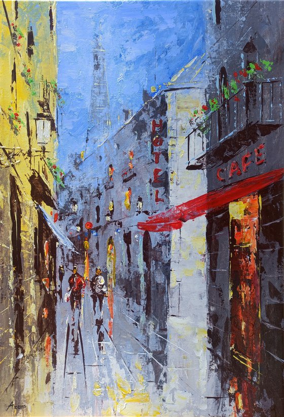 Modern cityscape - Paris (45x65cm, oil painting, ready to hang)