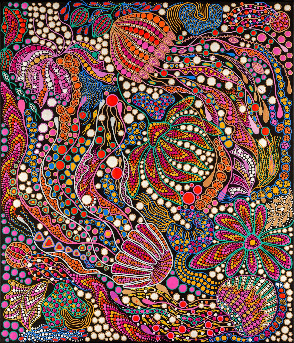 Expressive Giclee Print , Pink Jellyfish By Oxana Lazari, 24 X 28, Artwork For Sale On Artfinder