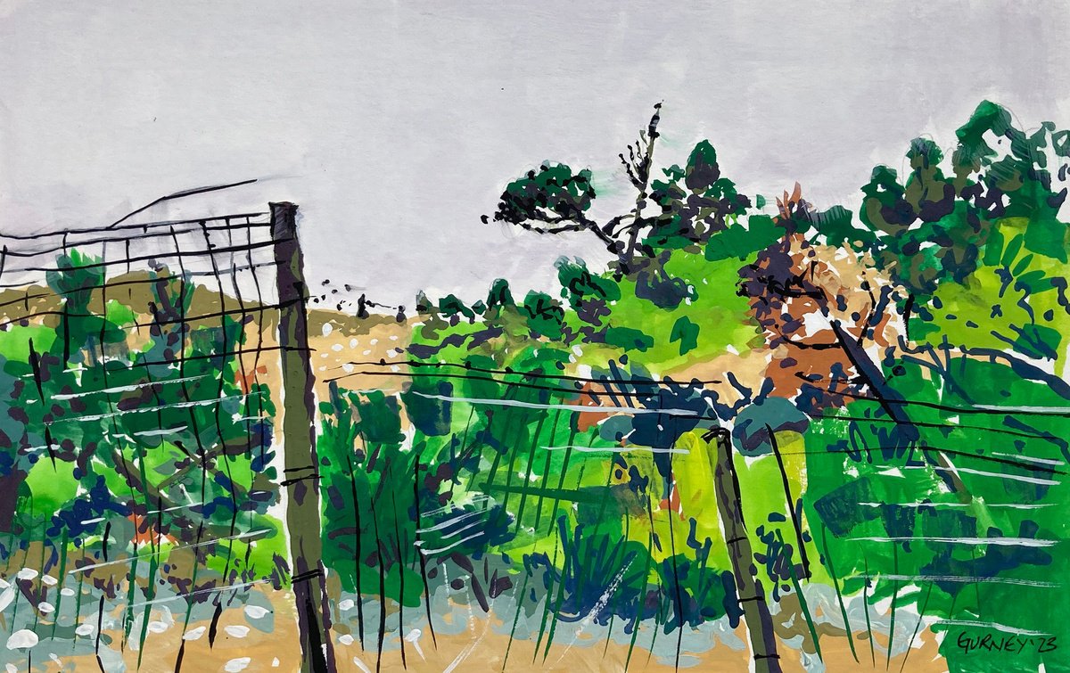 Impressionistic Landscape Painting By Paul Gurney, 12 X 8", Dunes Landscape, Original Artwork