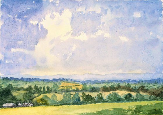 East Kent Landscape in watercolour - an original painting!