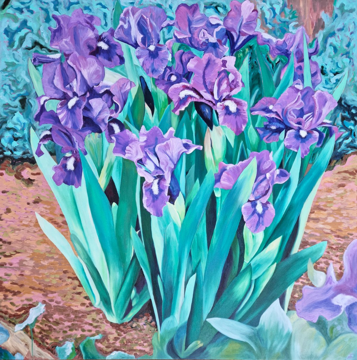 Purple Irises by Zulfiya Mukhamadeyeva