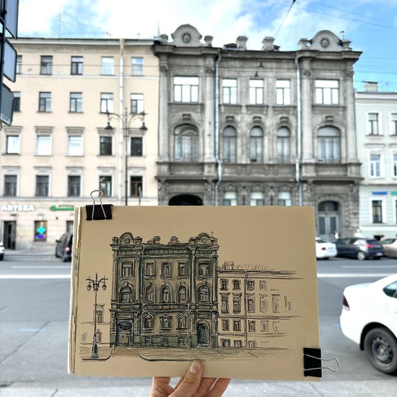 Saint Petersburg street view - early 20th century building