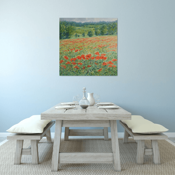 Poppy fields in Tuscany