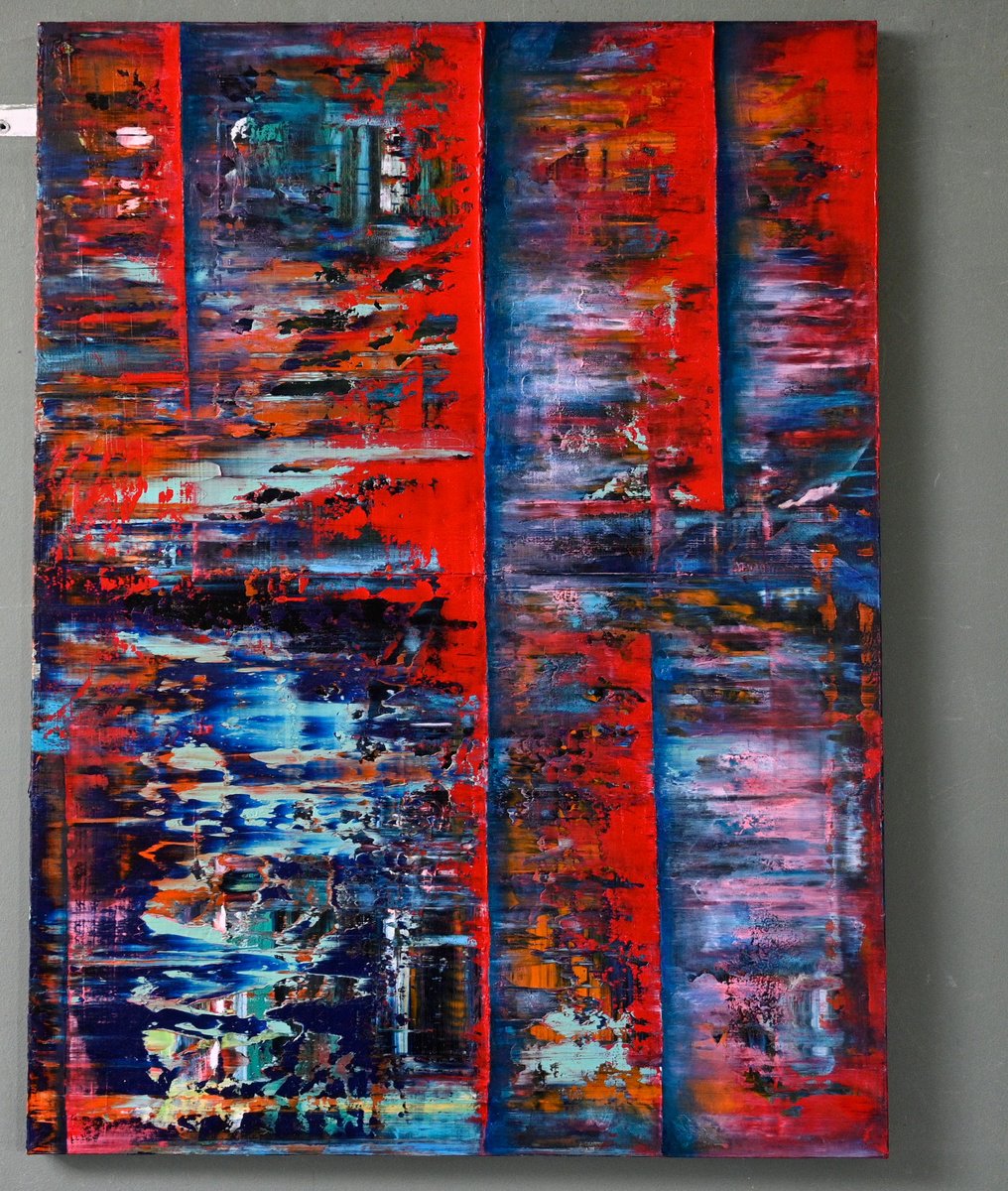 Organic Abstract Oil Painting By Giuseppe Pastore, 24 X 31, There Is Nothing To Click, Original Artwork