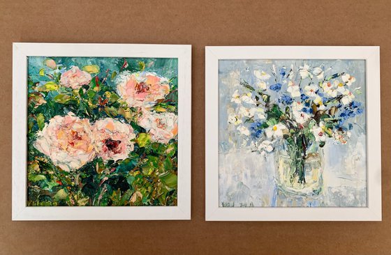 Floral Miniature Oil Painting
