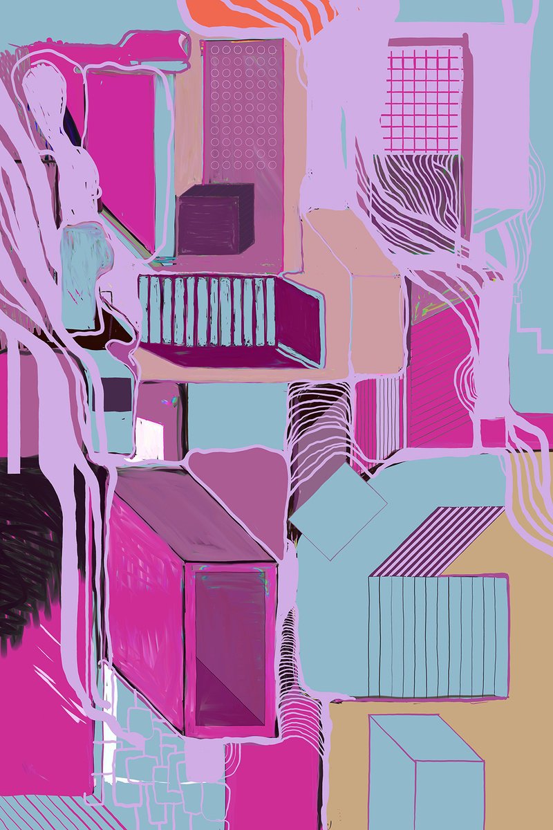 Abstract Cityscapes Giclee Print By Alasdair Willis, 16 X 23, Second Annexe, Original Artwork