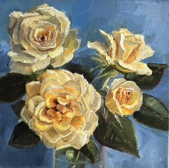 Yellow roses still life