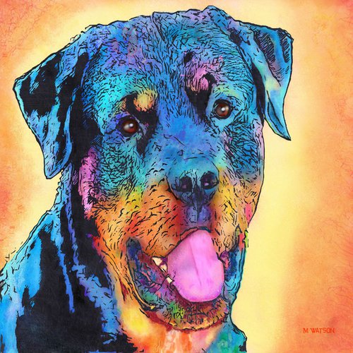 Rottweiler Dog - Limited Edition by Marlene Watson
