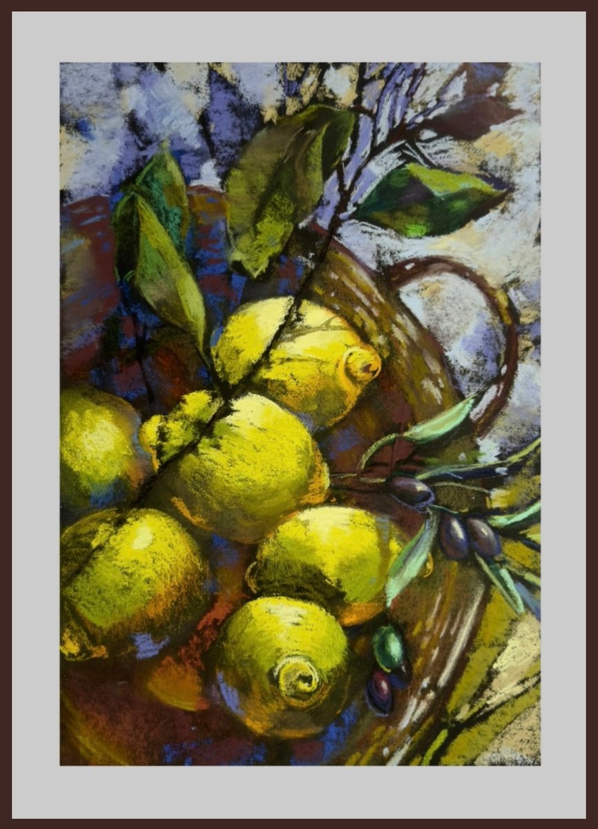 Pastel Drawing , Lemons By Olha Laptieva, 11 X 15, Artwork For Sale On Artfinder