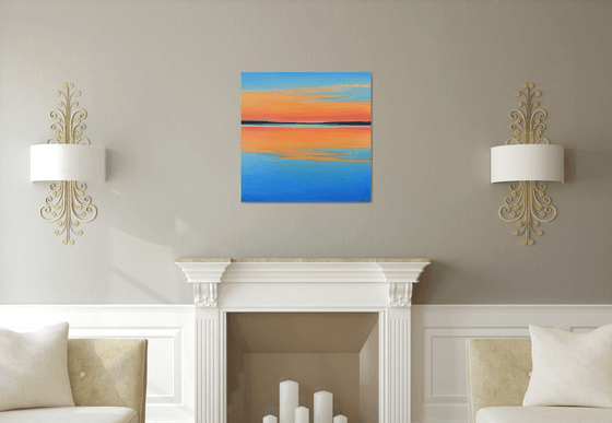 Orange into Blue - Colorful Abstract Seascape