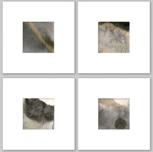 Urban Abstraction Set 5  - Minimalistic Abstract Paintings by Kathy Morton Stanion by Kathy Morton Stanion
