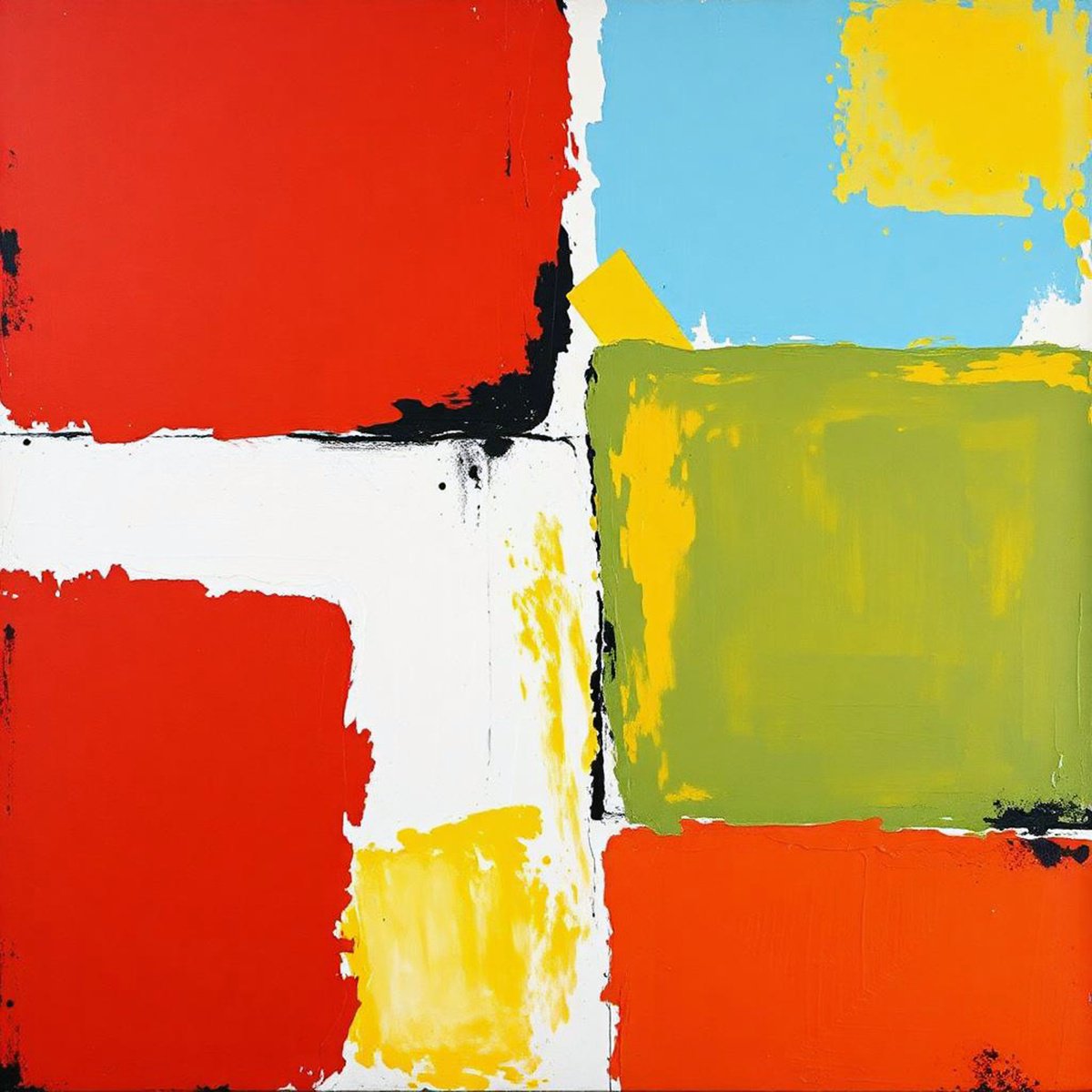 Abstract Giclee Print By Alessandro Butera, 35 X 35, Colors In Dialogue, Original Artwork