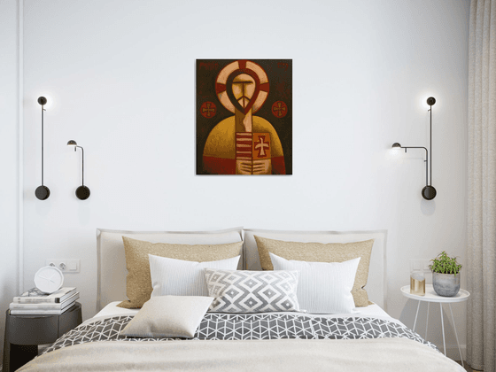 Jesus Christ with a falcon