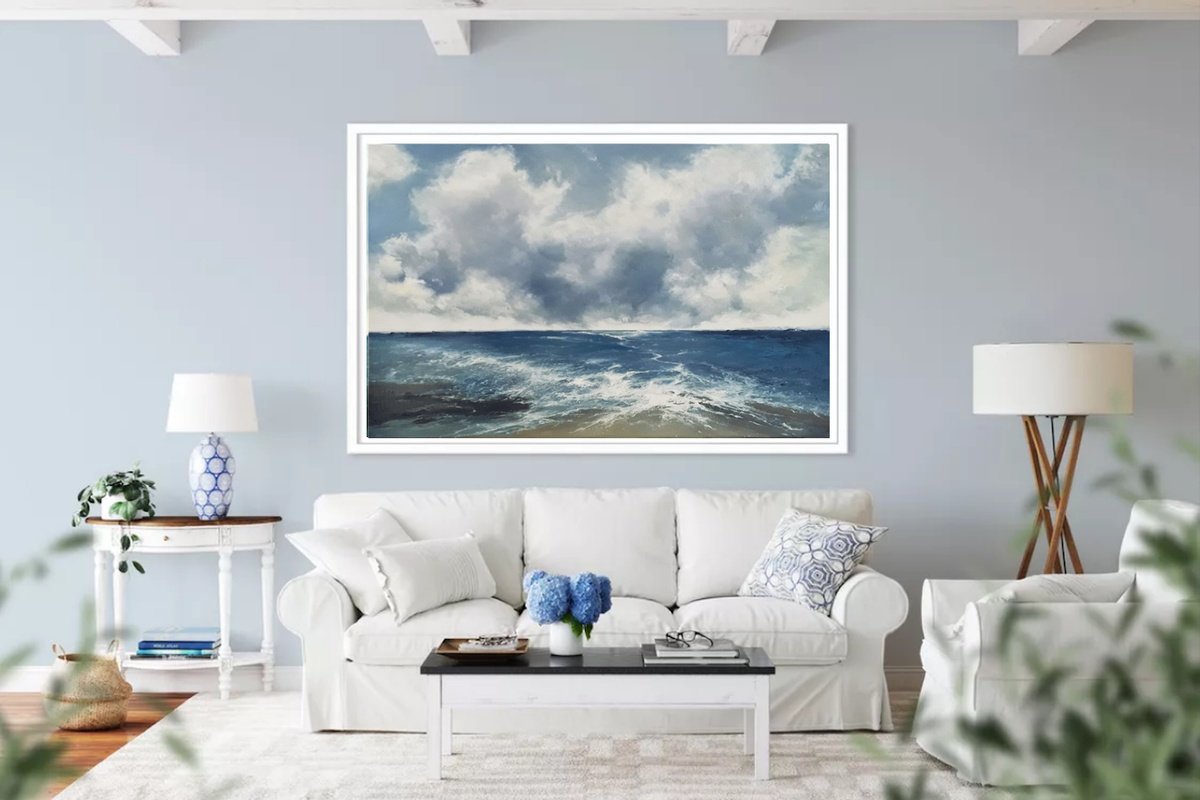 Photorealistic Landscape Oil Painting By Olena Topliss, 40 X 30", Breathe In The Air, Original Artwork