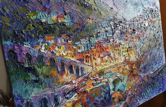 Manarola painting  Cinque Terre