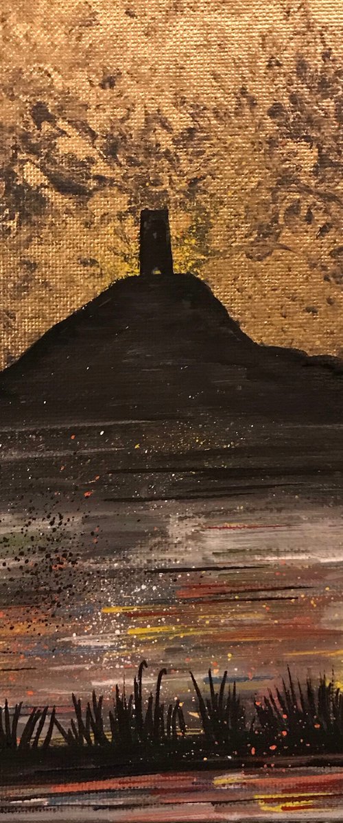 Glastonbury Tor  - Mini Painting by John Curtis