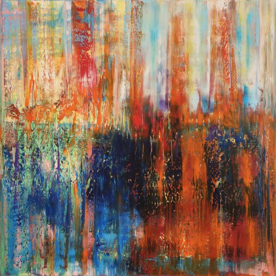 100x100 cm Original abstract painting Abstract landscape