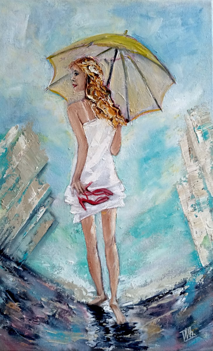 Girl on a Summer Sunny Rainy Day by Ira Whittaker