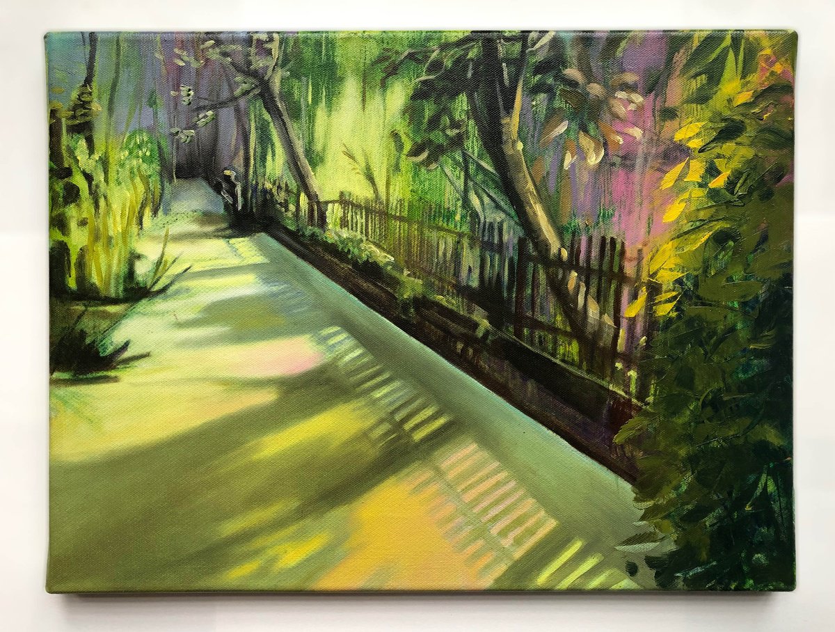 Impressionistic Landscape Oil Painting By Hilde Hoekstra, 16 X 12, The Hottest Day, Original Artwork