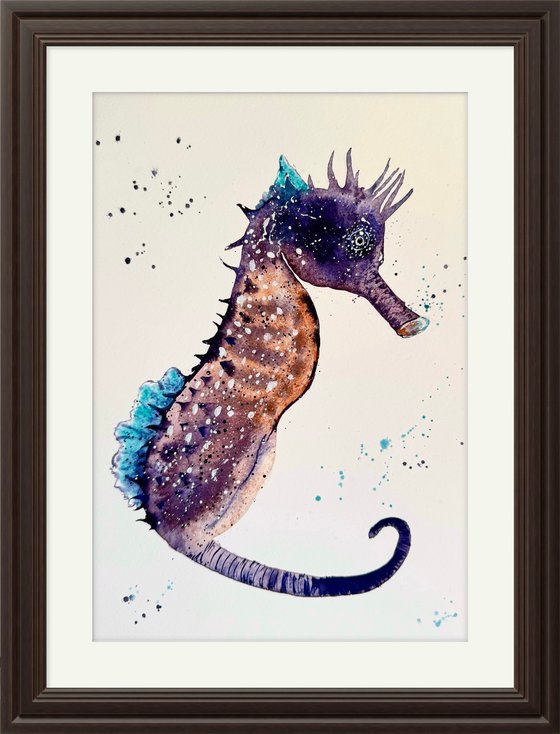 Purple Seahorse underwater